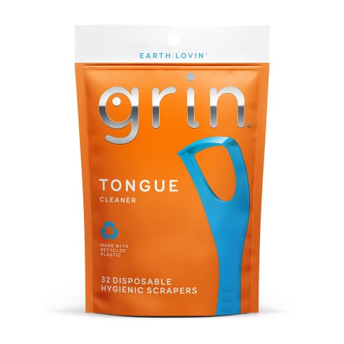 Grin Disposable Tongue Scraper For Adults,Tongue Cleaner Easy To Use Dental Hygiene For Fresh Breath, Tongue Scraper Help Reduce Bad Breath – 1 Pack