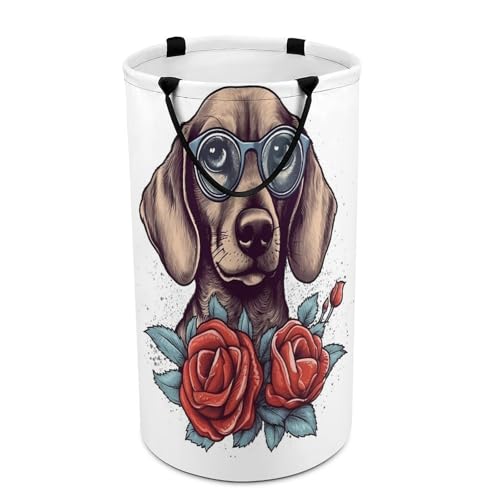 Panier à linge pliable grand format chien lunettes bac rangement jouets - 2