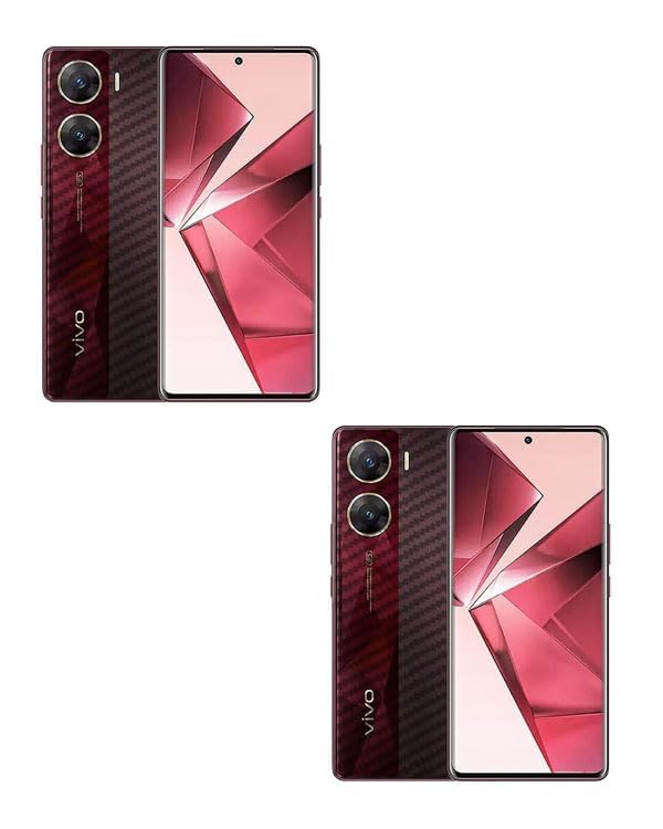 Image of (Pack of 2) Compatible with Skin Sticker /Vinyl wrap /Protective Film Mobile Back Skin Carbon Fiber 3D Transparent by Candeal Mizhan(Only Back) (Vivo, Vivo V29e 5G)