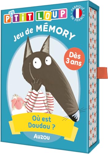 Auzou jeux - Mémory P'tit Loup Où est doudou ? - Jeu de cartes enfant - Mémoire - Dès 3 ans