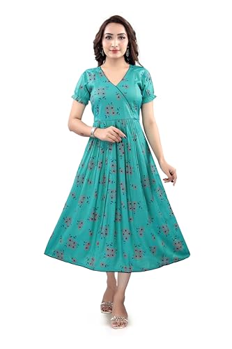 Image of B2F Women's Flared Anarkali Maternity Dress, Feeding Kurti with Concealed Zip for Pre & Post Pregnancy