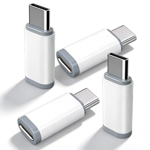 4 Pack iPhone to USB C Adapter for Lightning Female to Type C Male Connector Adaptor Only Support Charging & Data Sync Compatible with iPhone 17/16/15 Pro Max Plus iPad/Air Galaxy Not for Audio/OTG