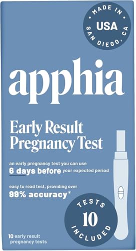 Apphia Early Detection Pregnancy Test (10 Pack) | FSA/HSA Eligible | Midstream Pregnancy Test | Get Results 6 Days Sooner – Made in The USA