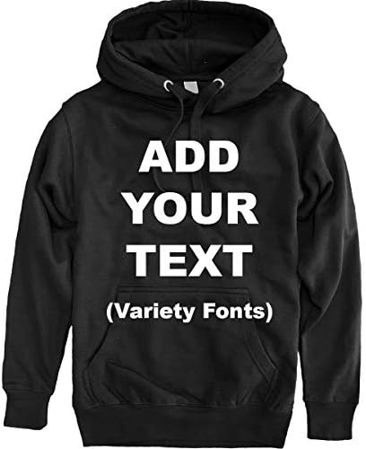 Custom Pullover Fleece Hoodied Sweatshirt Add Your Own Text for Men & Women