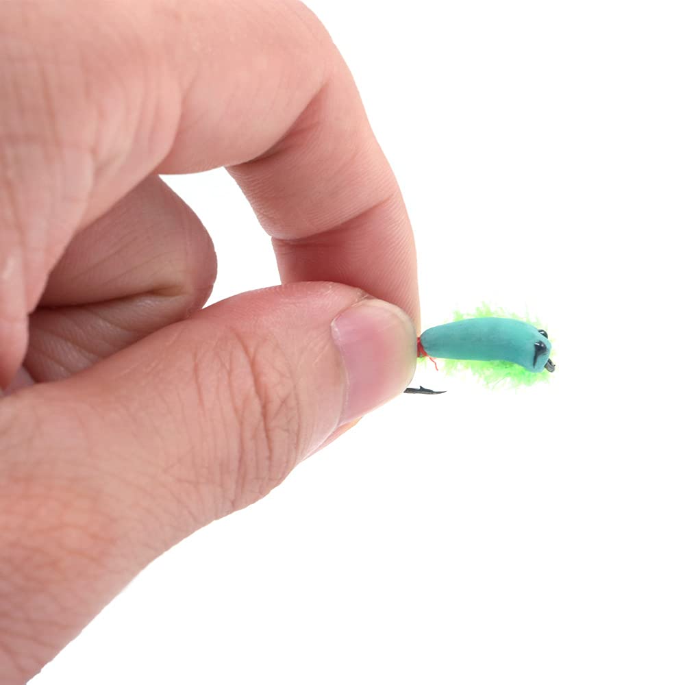 ANCLLO 12pcs Moscas de pesca con mosca Kit Trucha Bass Flotante Pesca Señuelo Estilo B