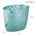 mDesign Plastic Slim Oval 2 Gallon Trash Can Wastebasket Garbage Bin - Decorative Themed Basket for Bathroom, Bedroom, Office - Hold Trash, Waste, Recycling - Pebbles Collection - Blue