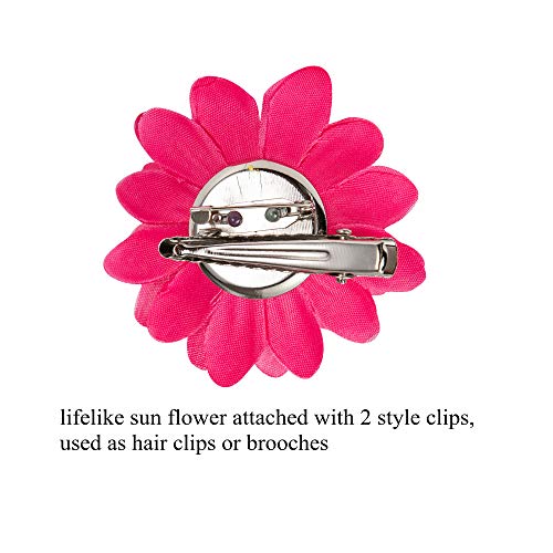 Insowni 25 Pack Beach Hawaiian Wedding Realistic Sunflower Daisy Flower Alligator Hair Clips Pins Barrettes Brooches Headpiece For Women Girls Brides #TOP6