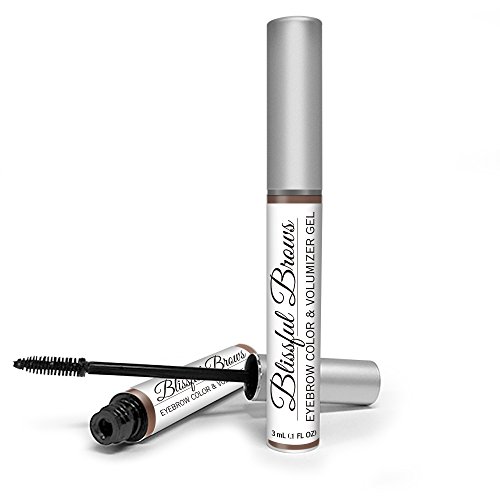 Blissful Brows by Hairgenics – One Step Long Lasting Tinted Eyebrow Gel Infused with Fibers for Thick and Full Brows (Dark Brown)