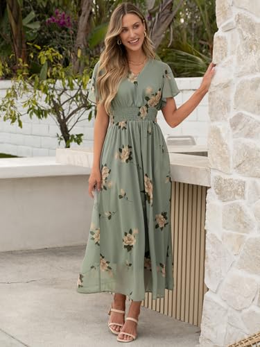 ANRABESS Womens Summer Floral Maxi Dress Casual V Neck Short Sleeve Chiffon Boho Flowy Beach 2025 Wedding Guest Long Dresses2