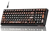 RK ROYAL KLUDGE R98 Pro Wired Mechanical Keyboard, RGB PC Gaming Keyboard with Number Pad and Volume Knob, dye Sublimation DSA Profile Pudding Keycaps, for Win/Mac, Hot Swappable Linear Cream Switch