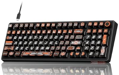 RK ROYAL KLUDGE R98 Pro Wired Mechanical Keyboard, RGB PC Gaming Keyboard with Number Pad and Volume Knob, dye Sublimation DSA Profile Pudding Keycaps, for Win/Mac, Hot Swappable Linear Cream Switch