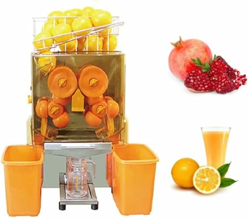 AFLEPCBRQ Commercial Orange Juicer Machines, 220V Automatic Slow Chewing Orange Juice Extractor with Plastic Filter Box, Electric Easy Juicer L
