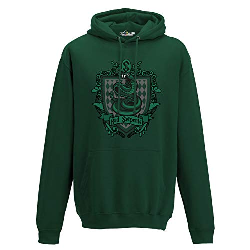 KiarenzaFD - Sudadera Capucha Escuela de Magia casa Elemento Agua Magos Hechizo Bad Serpents, KFC02576-M-Verde-scuro, Verde Oscuro, M