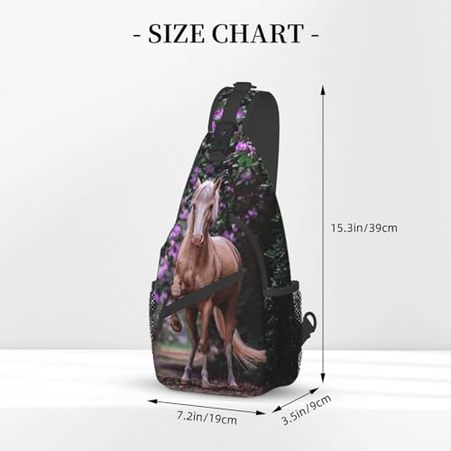 Horse Sling Bag Animal Crossbody Chest Daypack Casual Backpack Horse Shoulder Bag Horse Hiking Bag Cute Bag3