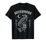 Nevermore Raven Skull Art, Gothic Edgar Allan Poe T-Shirt