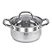 RESTO Stielkasserolle 18 cm, klein, small cooking pot 2 l - Milchtopf – Edelstahl Kochtopf für alle Herdarten auch Induktion – beschichtete Kasserolle mit hitzebeständigem Glasdeckel, Messskala
