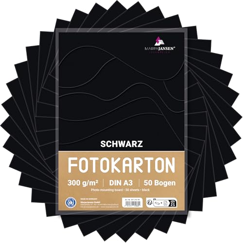 MarpaJansen Fotokarton Mat Wit – DIN A4, 300 G/m², 50 Vellen – Stevig Knutselkarton Voor Kaarten, Scrapbooking & Meer, Blauwe Engel Gecertificeerd