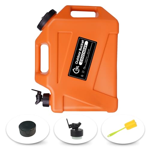 COOZMENT 5 Gallon (19L) Portable Water Containers with Spigot, BPA Free Water Jug, Orange Water Tank, Multifunction Water Storage Containers for Camping Outdoor Hiking,Emergency Stroage