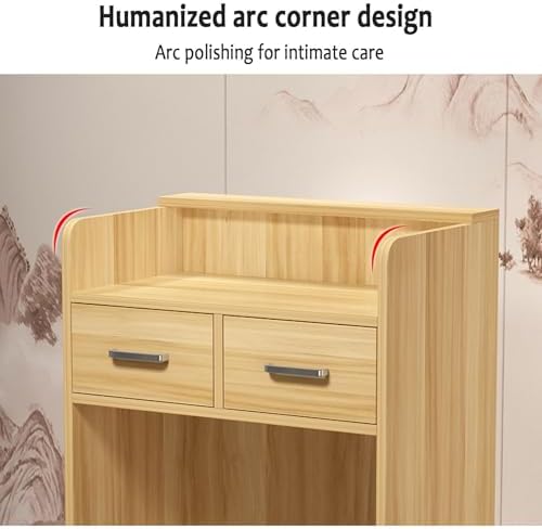 Modern Wooden Reception Desk, Small Computer Checkout Counter, Simple Office Furniture for Clinics & Retail, 60cm (23.6in) Reception Table, Stylish Desk for Shops