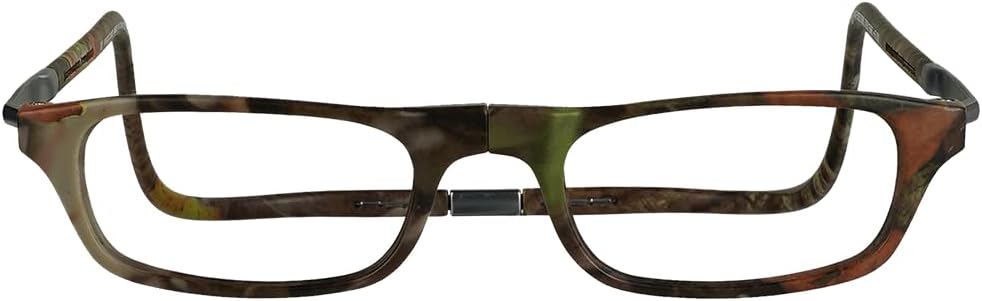 Clic Magnetic Reading Glasses - Adjustable Neck Hanging Readers - Secure Fit with Rigid Headband - Original Expandable (M-XL, Kings Camo, 2.00)