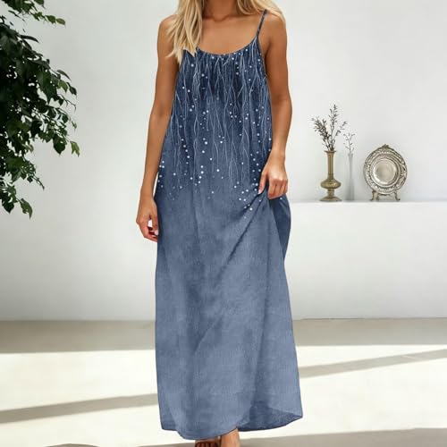 Image of HTHLVMD Backless Cami Dress Summer Dresses for Women 2026 Spaghetti Strap Dresses Womens Solid Color Backless Cami Dress