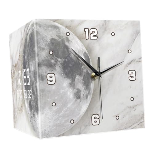 Image of Bnf Lunar Pattern Wall Mounted Corner Clock Wall Decoration for Kitchen Creative 26x26x26cm|Home & Garden | Home Dcor| Clocks | Wall Clocks