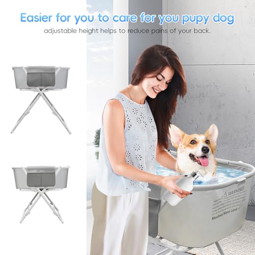 Portable-Dog-Bath-Tub-Elevated-Dog-Bathtub-Pet-Wash-Station-for-Bathing-Shower-and-Grooming-IndoorOutdoor-Foldable-Pet-Bath-Tub-for-Small-Medium-Large-Size-Dogs-Cats-Pet-and-Other-Pet Portable Dog Bath Tub Elevated Dog Bathtub Pet Wash Station for Bathing Shower and Grooming IndoorOutdoor Foldable Pet Bath Tub for Small Medium Large Size Dogs Cats Pet and Other Pet
