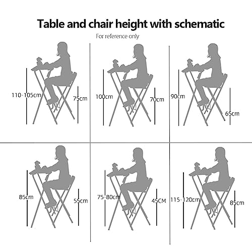 Tabouret de bar pliable 66 cm design industriel métal noir mat