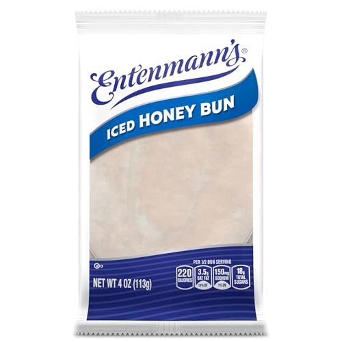 (Individual) Entenmann's Iced Honey Bun, Vanilla Pastries, 4 oz Bag