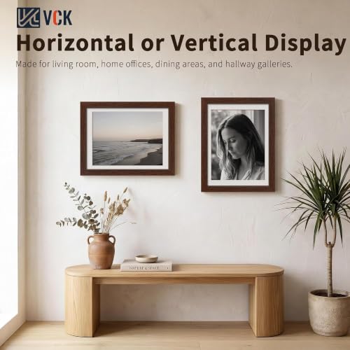 Image of VCK 12x16 Picture Frame 5 Pack, Brown Exclusive Wood, HD Glass, for Photo