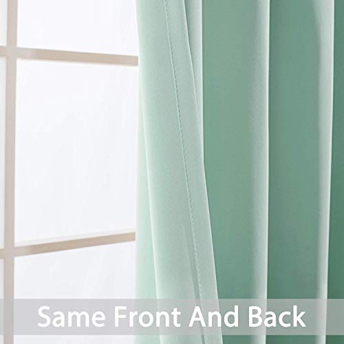 Yakamok Extra Wide Blackout Curtain for Sliding Glass Door, Grommet Thermal Insulated Room Divider Curtain 100W x 84L inch, Room Darkening Patio Curtain,8.3ft Wide x 7ft Tall, 1 Panel,Aqua