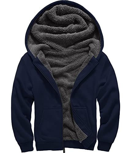 Image of GEEK LIGHTING Boys Sherpa Lined Hoodie Kids Fleece Sweatshirt Full Zip Hooded Jacket