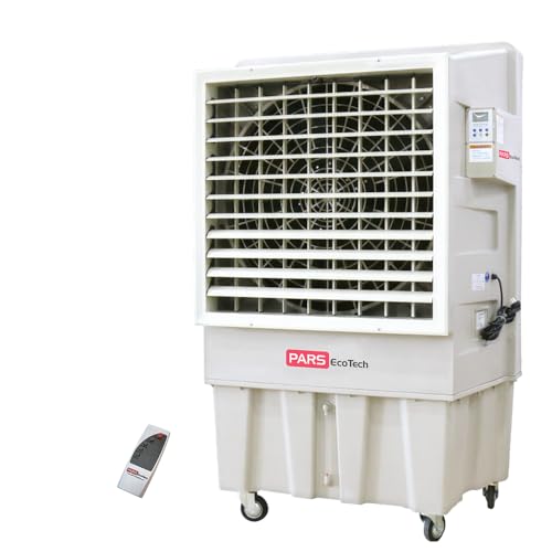 PARS EcoTech ECO-18000 climatizador refrigerator enfriador aire acondicionado evaporativo industrial portátil 750W 18000 m3/h + mando, hasta 160 m2 talleres naves industriales terrazas polideportivos