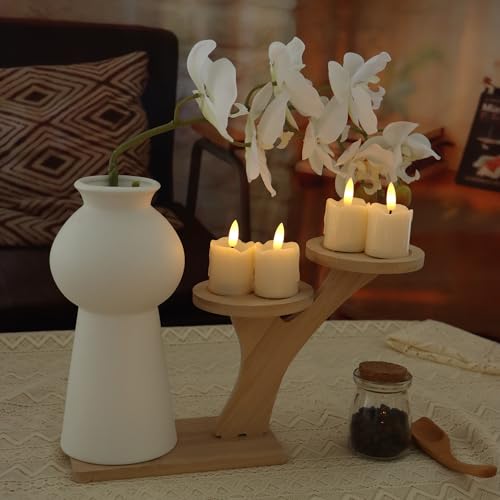 Image of 6 Pack Battery Operated Flameless Votive Candles Flickering Realistic Black Wick LED Candles with Timer for Birthday Party Wedding Home Decorations
