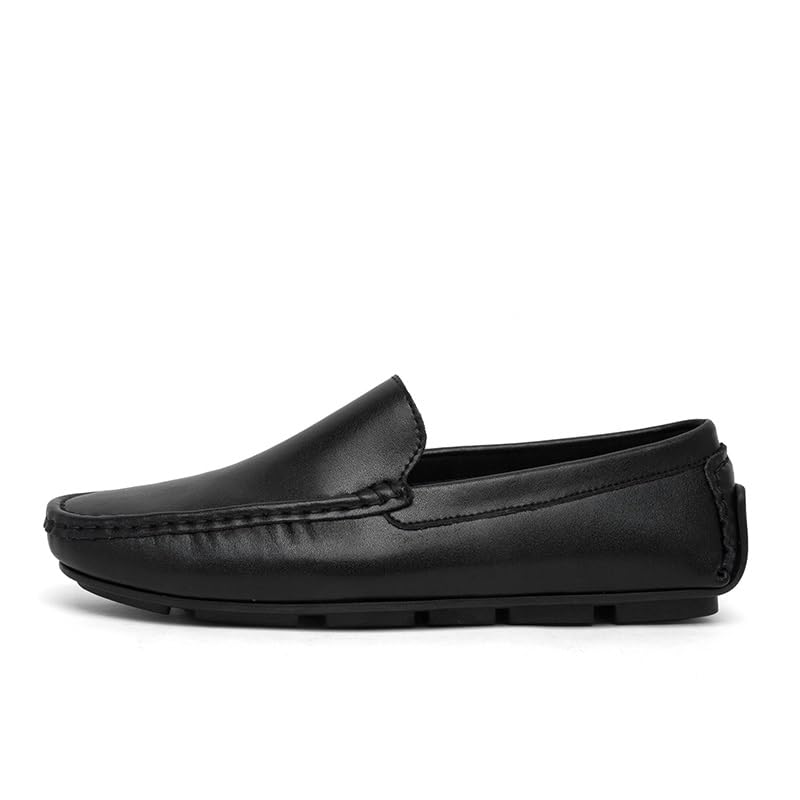 Loafers for Men Square Toe PU Leather Driving Style Loafer Lightweight Slip Resistant Flat Heel Fashion Slip-on2