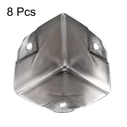 Image of uxcell Metal Box Corner Protectors Box Edge Guard Protector 40 X 40 X 40mm Silver Tone 8pcs for Table Corners and Desk Corners