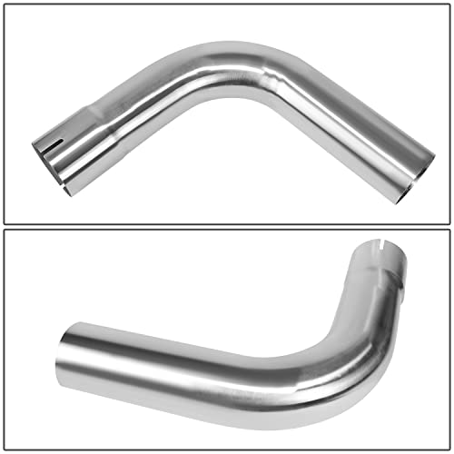 Image of DNA MOTORING ZTL-PP-30-90-SS 90 Degree Bend Tube DIY Custom Mandrel Exhaust Tubing, 3 inch OD, Stainless Steel,Universal Fit,Polished Finish