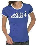 Basketball - Evolution ! T-Shirt Blau-RIGI - Damen-Ringer Gr.M