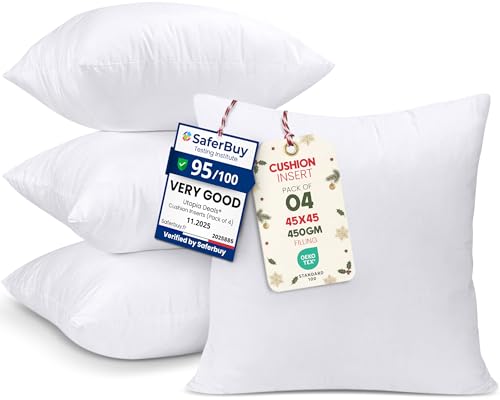 Utopia Bedding Cushion Inserts (Pack of 4) â€“ 45x45 cm