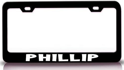 Marco de matrícula Phillip Bl r45 de metal con nombre masculino para coche SUV camión