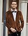 COOFANDY Men's Velvet Suit Jacket Slim Fit Prom Jackets Fashion One Button Velvet Blazer (Brown XXL)
