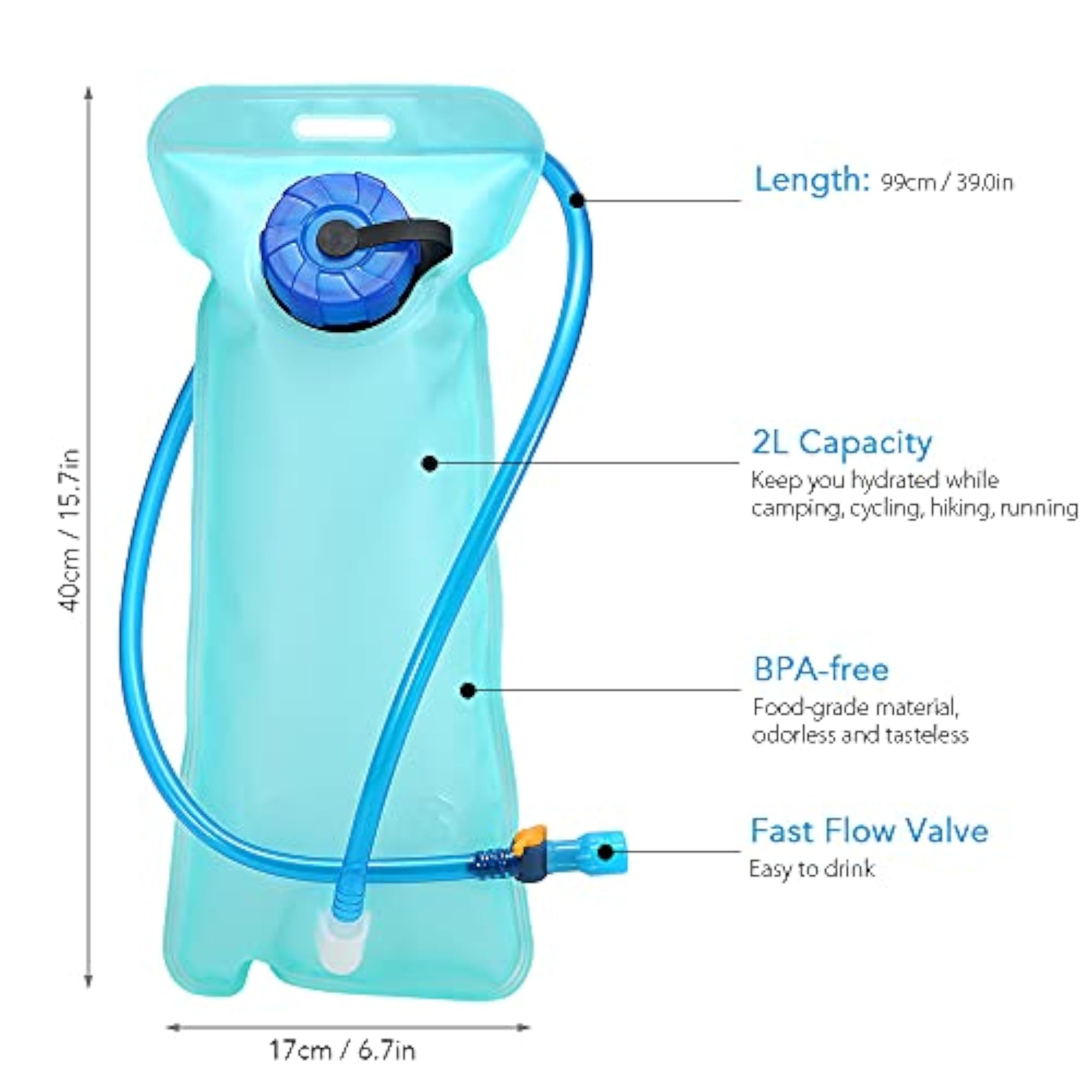 Foldable Cycling Backpack Lightweight Hydration Pack with 2L Bladder