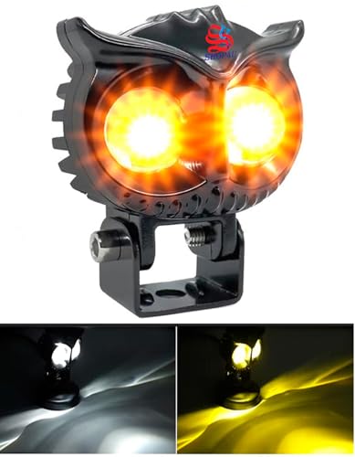 Image of 45W LED Owl Fog Light ? Dual Lens Projector Lamp with High Brightness Spot Beam for Motorcycles, Bikes, Scooty, and Cars (Metal Body, 12-24V, Pack of 1, Multicolour)