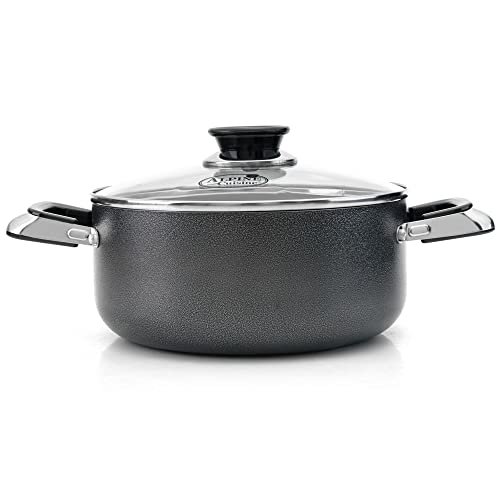 Comparison: Best 16 Quart Stock Pot Non Stick 7 Alpine Cuisine 16 Quart Non-stick Stock Pot with Tempered Glass Lid and Carrying Handles, Multi-Purpose Cookware Aluminum Dutch Oven for Braising, Boiling, Stewing