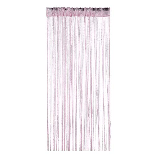 WedDecor Pink String Curtains Glitter Fringe Panel Fly Screen Room Divider Tassel Curtain for Doors Doorway, Windows - Image 2