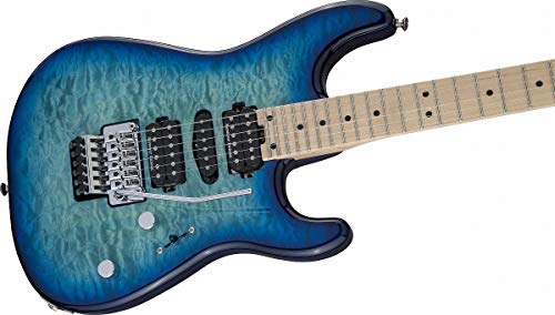 Charvel MJ San Dimas Style 1 HSH FR M QM MN Caribbean Burst guitare électrique avec hardshell gig bag - Les Beatles, Paul McCartney, John Lennon, RIngo Starr, George Harrison Charvel MJ San Dimas Style 1 HSH FR M QM MN Caribbean Burst guitare électrique avec hardshell gig bag – Image 5