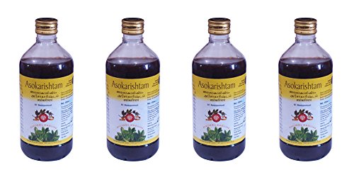 Asokarishtam Arya Vaidya Pharmacy 450 ml - Lot de 4 flacons pour cure de bien-être