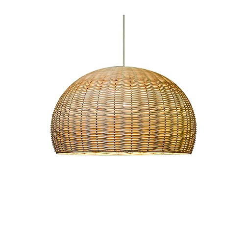 Lustre en rotin vintage suspension chic bohème fait main pour salon et chambre