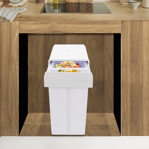 Caneca de basura extraíble bajo gabinete, 20L+10L, rectangular miniatura 4