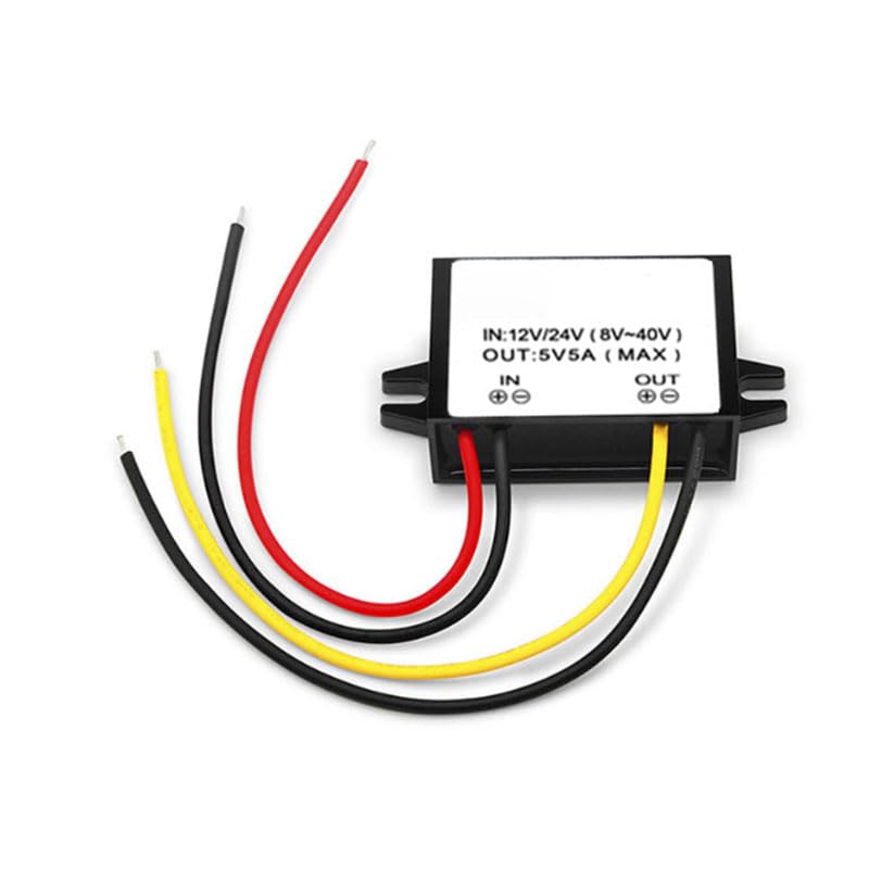 5Pcs 12V/24V to 5V 5A 25W Buck Converter Power Regulator